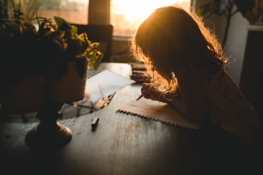 A child drawing a picture