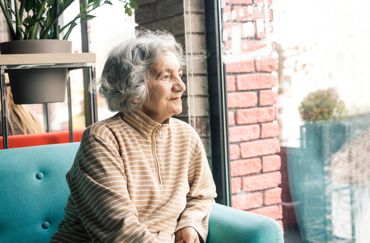 Elderly woman making a will.