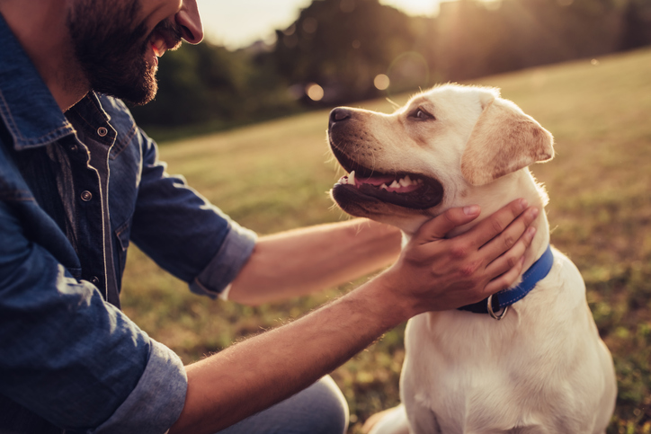 man with dog