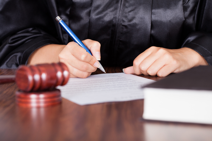 signing a form