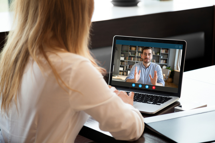 woman on virtual call
